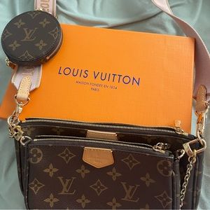 Louis Vuitton Pink Multi Pochette Bags Gold Hardware